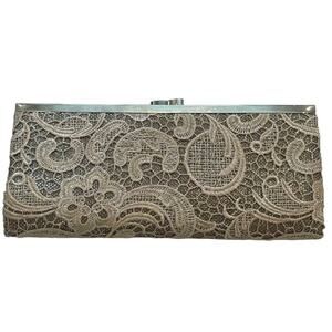 Vintage Metallic, Glitter, Lace, Silver/Gray Evening Clutch/Bag/Purse